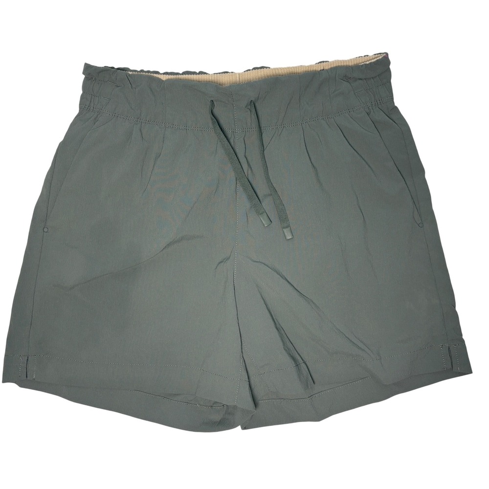REI Small Co-op Hiking Shorts Green Activewear Nylon Spandex Drawstring Pockets